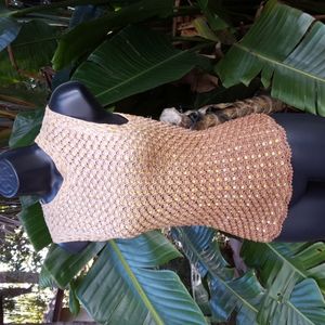 Ombre crochet top with sequins